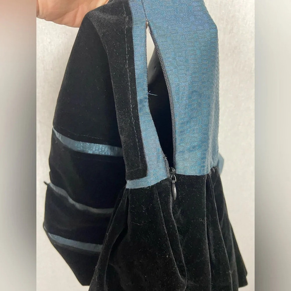 Vintage Kenzo velvet suede silk lined sleeveless  peplum dress top Sz 38 - Picture 10 of 16